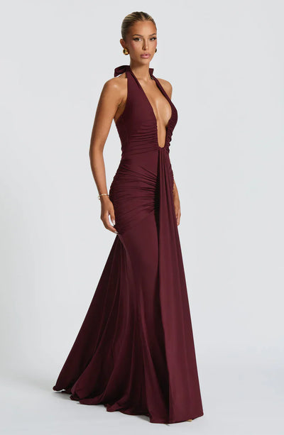 Draped Jersey Maxi Dress