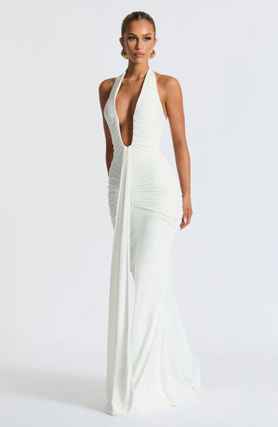 Draped Jersey Maxi Dress
